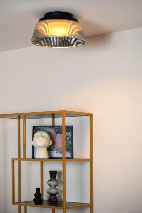 Lucide VIXI - Flush ceiling light - Ø 35 cm - LED Dim. - 1x17,6W 2900K - Smoke Grey - atmosphere 1